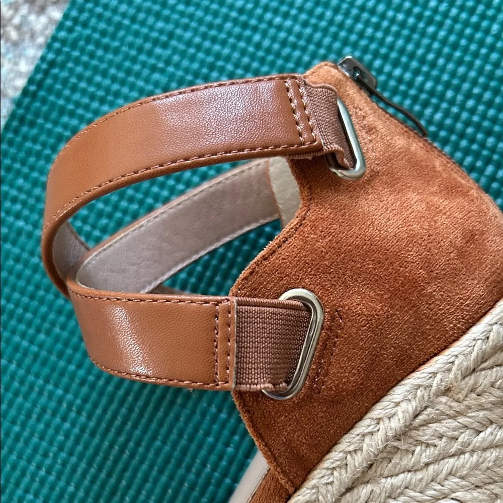Women's Tan Espadrille Wedge Sandals